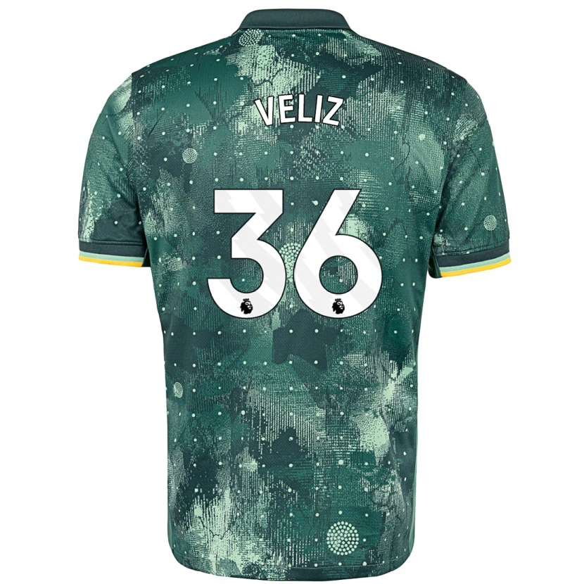 Danxen Heren Alejo Véliz #36 Muntgroen Thuisshirt Derde Tenue 2024/25 T-Shirt