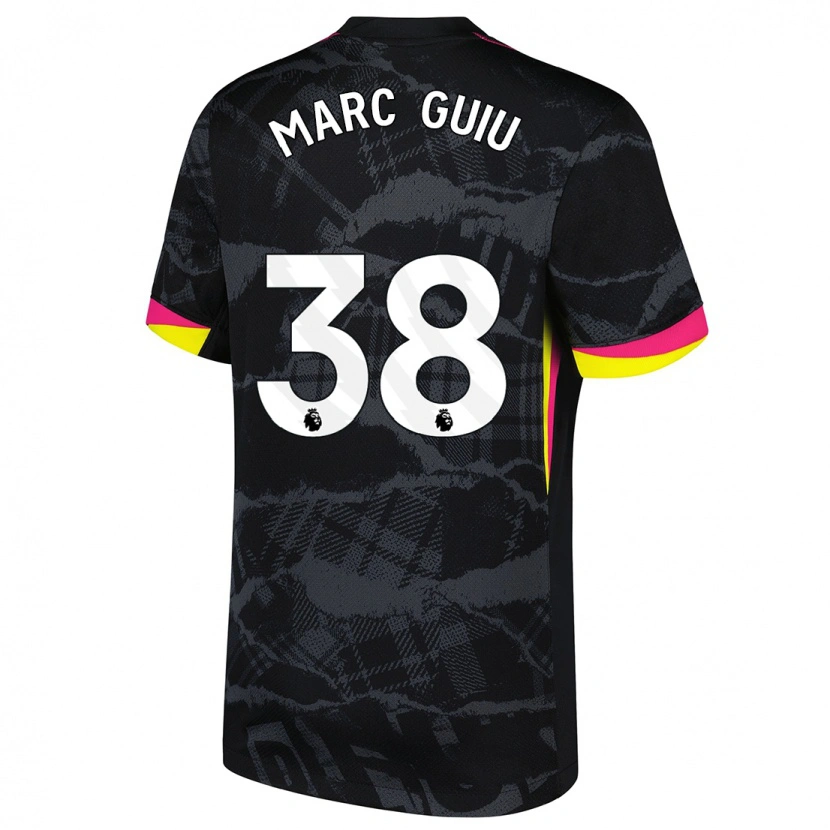 Danxen Heren Marc Guiu #38 Zwartroze Thuisshirt Derde Tenue 2024/25 T-Shirt