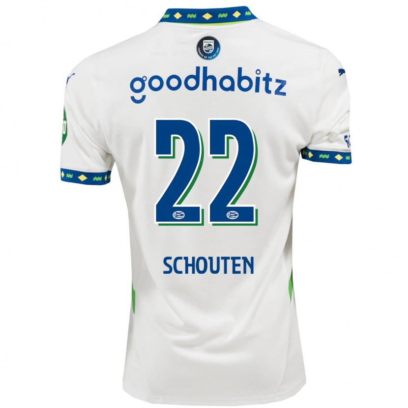 Danxen Heren Jerdy Schouten #22 Wit Donkerblauw Thuisshirt Derde Tenue 2024/25 T-Shirt