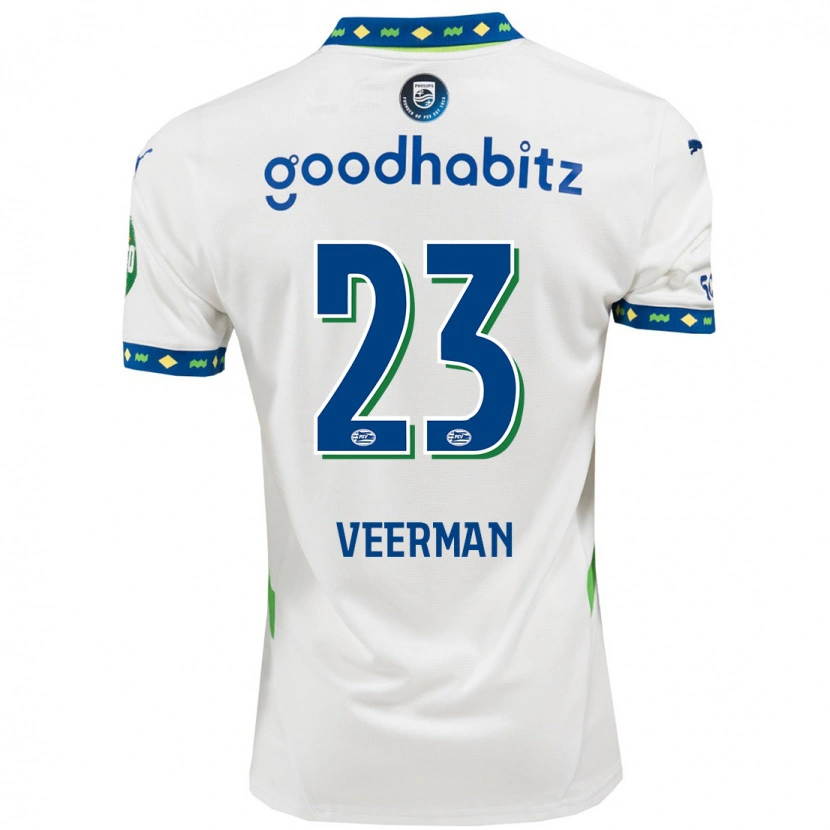 Danxen Heren Joey Veerman #23 Wit Donkerblauw Thuisshirt Derde Tenue 2024/25 T-Shirt