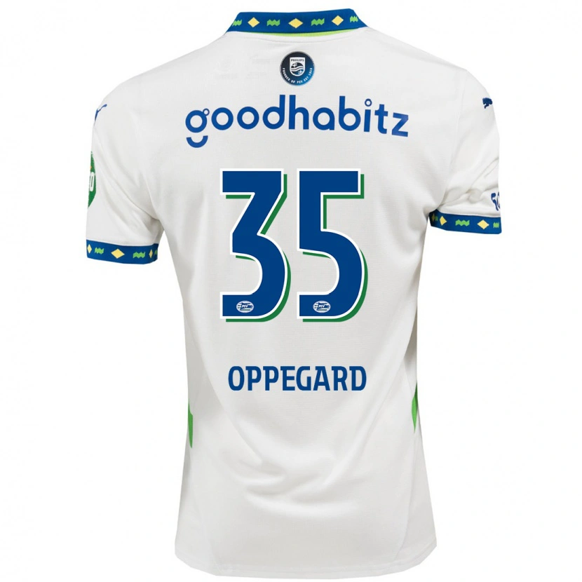 Danxen Heren Fredrik Oppegård #35 Wit Donkerblauw Thuisshirt Derde Tenue 2024/25 T-Shirt