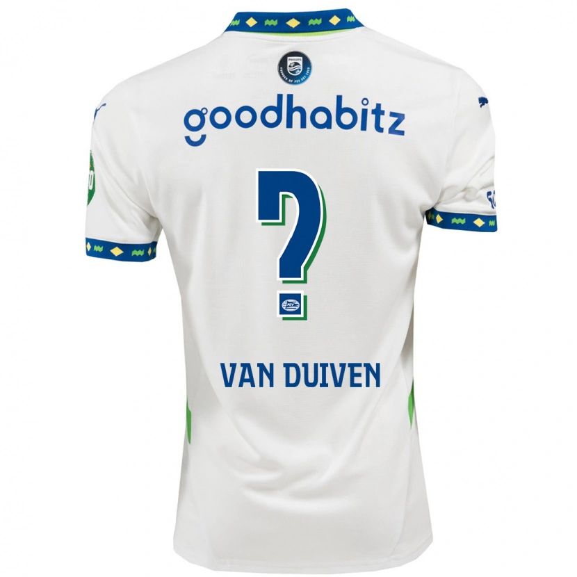 Danxen Heren Robin Van Duiven #0 Wit Donkerblauw Thuisshirt Derde Tenue 2024/25 T-Shirt