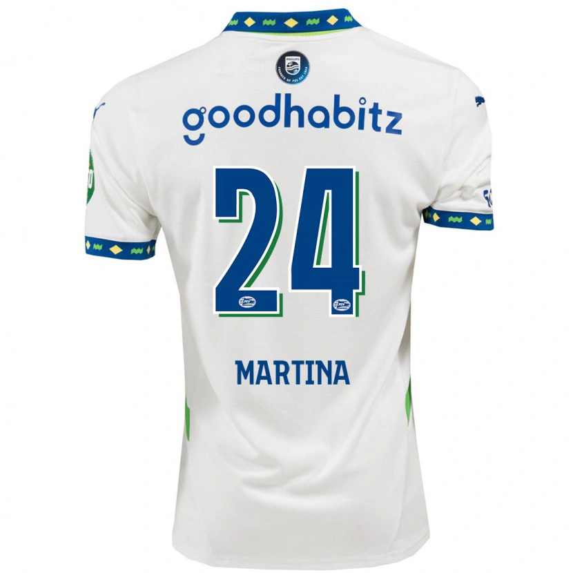 Danxen Heren Shijona Martina #24 Wit Donkerblauw Thuisshirt Derde Tenue 2024/25 T-Shirt