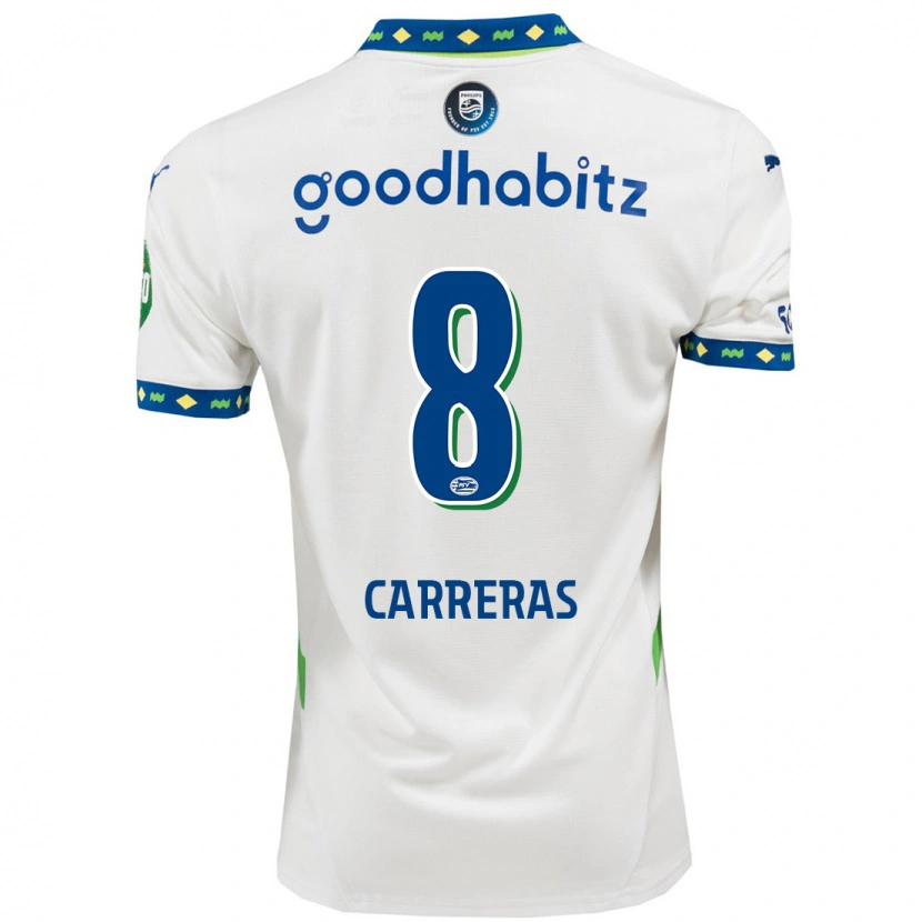 Danxen Heren Georgina Carreras #8 Wit Donkerblauw Thuisshirt Derde Tenue 2024/25 T-Shirt