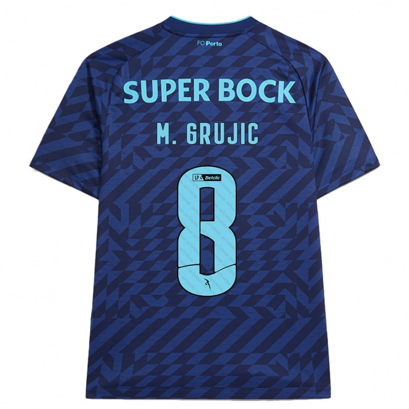 Danxen Heren Marko Grujic #8 Marineblauw Thuisshirt Derde Tenue 2024/25 T-Shirt