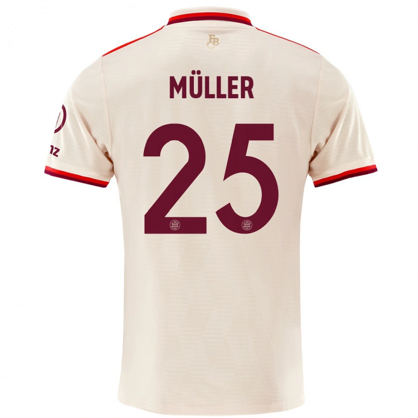 Danxen Heren Thomas Müller #25 Linen Thuisshirt Derde Tenue 2024/25 T-Shirt