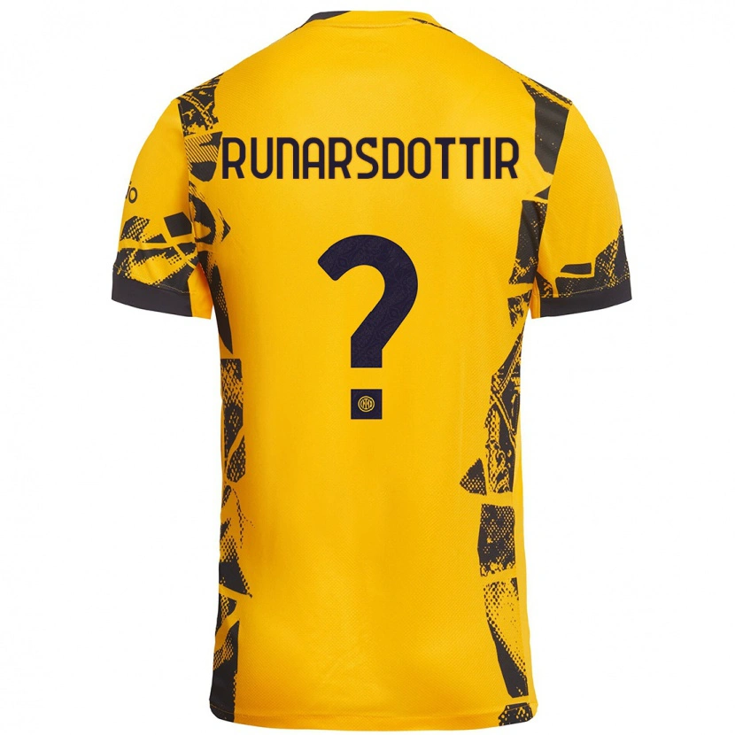 Danxen Heren Cecilía Rán Rúnarsdóttir #0 Goud Zwart Thuisshirt Derde Tenue 2024/25 T-Shirt