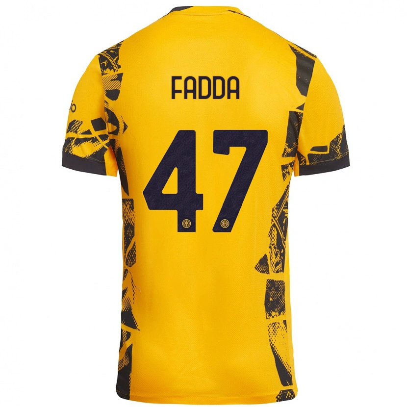 Danxen Heren Paola Fadda #47 Goud Zwart Thuisshirt Derde Tenue 2024/25 T-Shirt