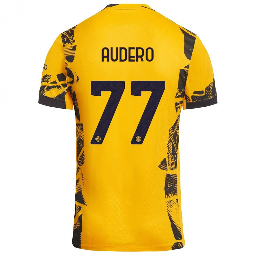 Danxen Heren Emil Audero #77 Goud Zwart Thuisshirt Derde Tenue 2024/25 T-Shirt