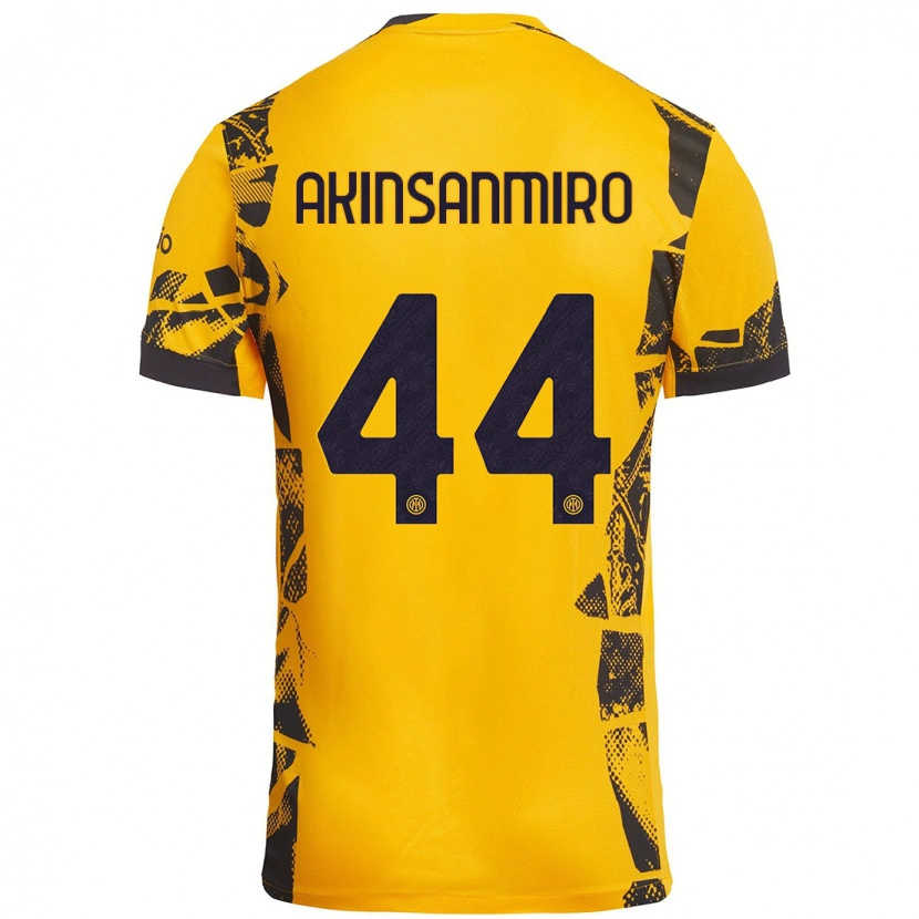 Danxen Heren Ebenezer Akinsanmiro #44 Goud Zwart Thuisshirt Derde Tenue 2024/25 T-Shirt