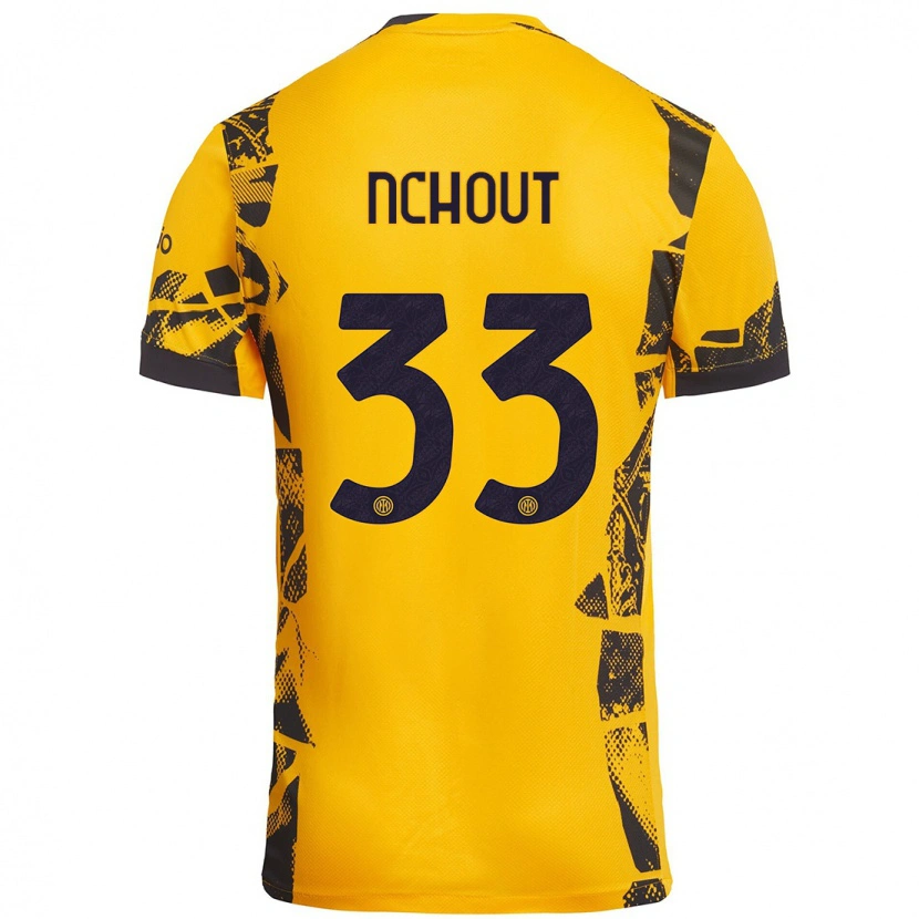 Danxen Heren Ajara Nchout #33 Goud Zwart Thuisshirt Derde Tenue 2024/25 T-Shirt