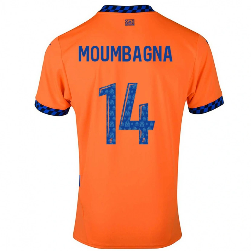 Danxen Heren Faris Moumbagna #14 Oranje Donkerblauw Thuisshirt Derde Tenue 2024/25 T-Shirt