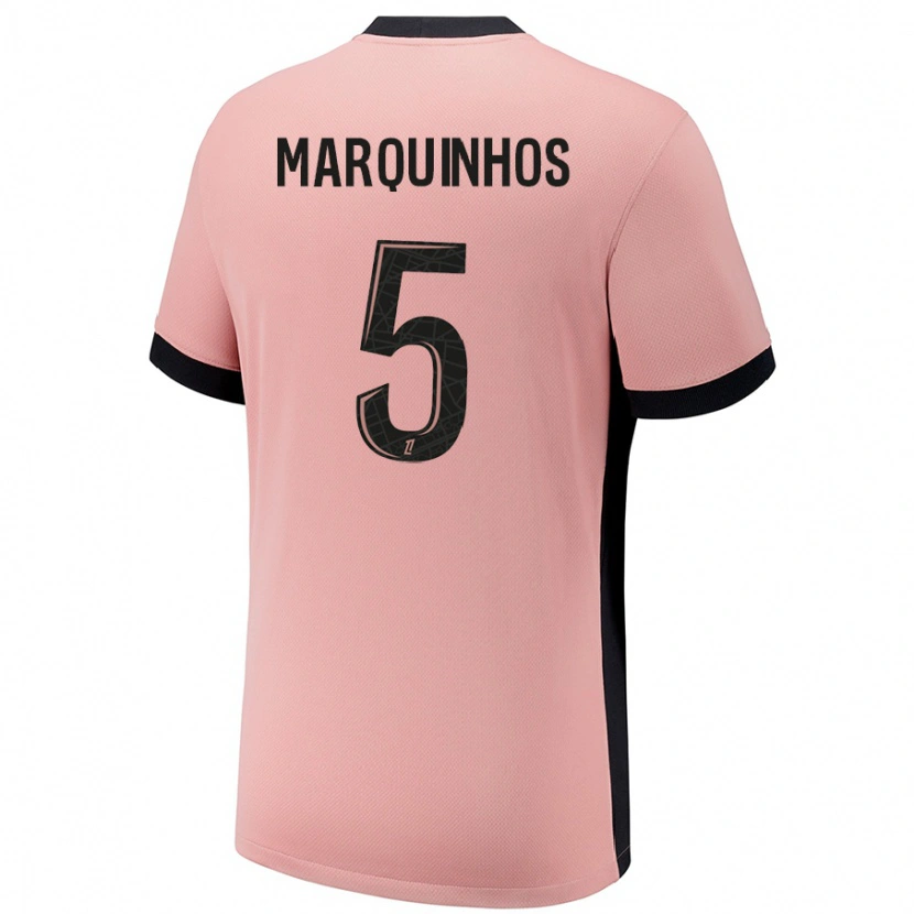 Danxen Heren Marquinhos #5 Roestroze Thuisshirt Derde Tenue 2024/25 T-Shirt