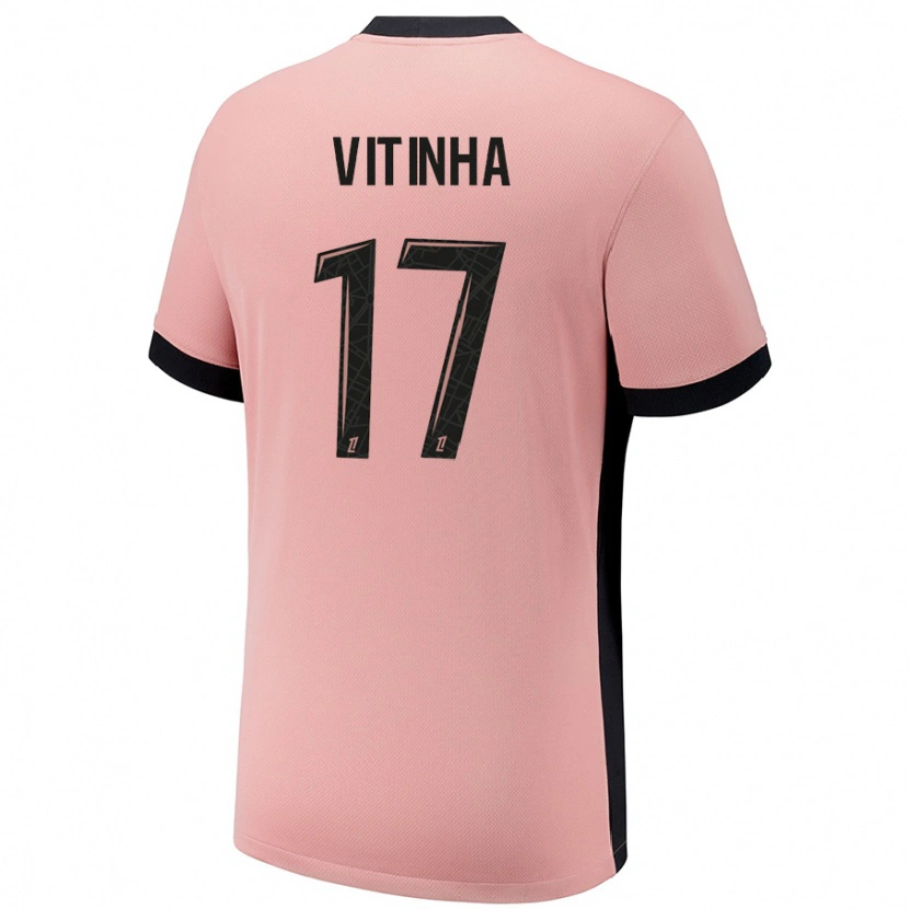 Danxen Heren Vitinha #17 Roestroze Thuisshirt Derde Tenue 2024/25 T-Shirt