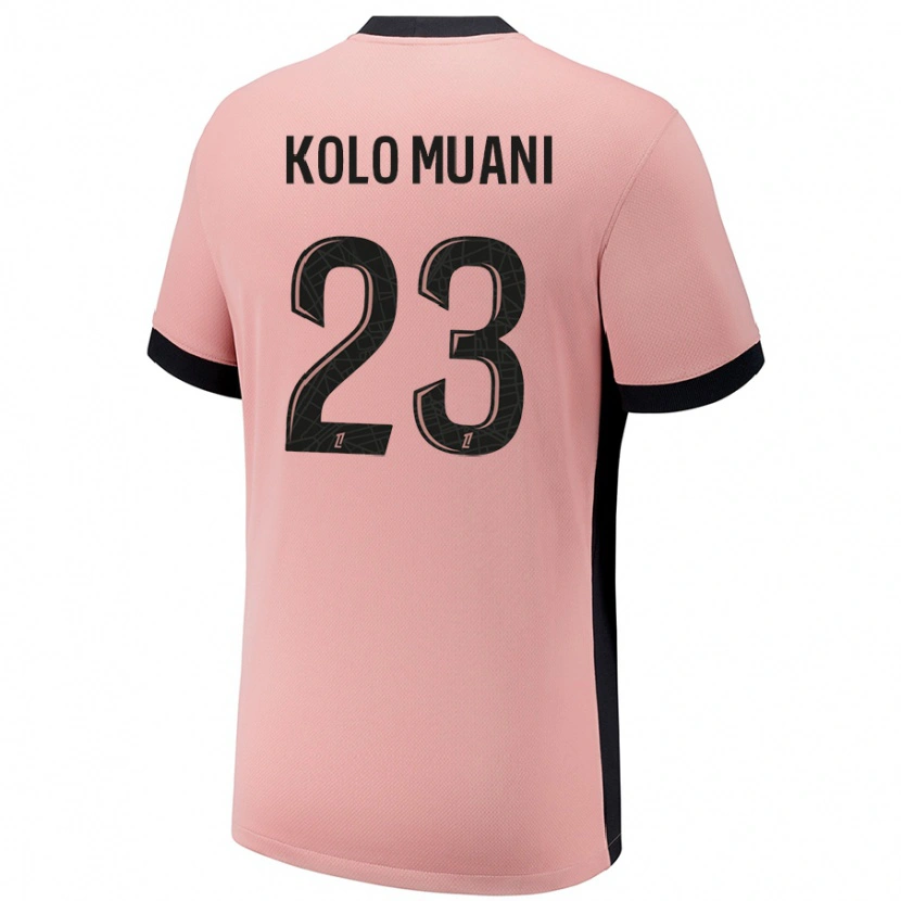 Danxen Heren Randal Kolo Muani #23 Roestroze Thuisshirt Derde Tenue 2024/25 T-Shirt