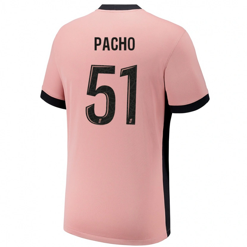 Danxen Heren Willian Pacho #51 Roestroze Thuisshirt Derde Tenue 2024/25 T-Shirt