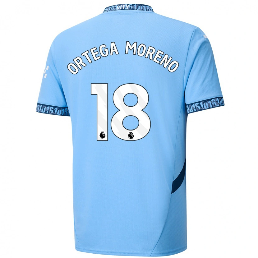 Danxen Dames Stefan Ortega #18 Marineblauw Thuisshirt Thuistenue 2024/25 T-Shirt