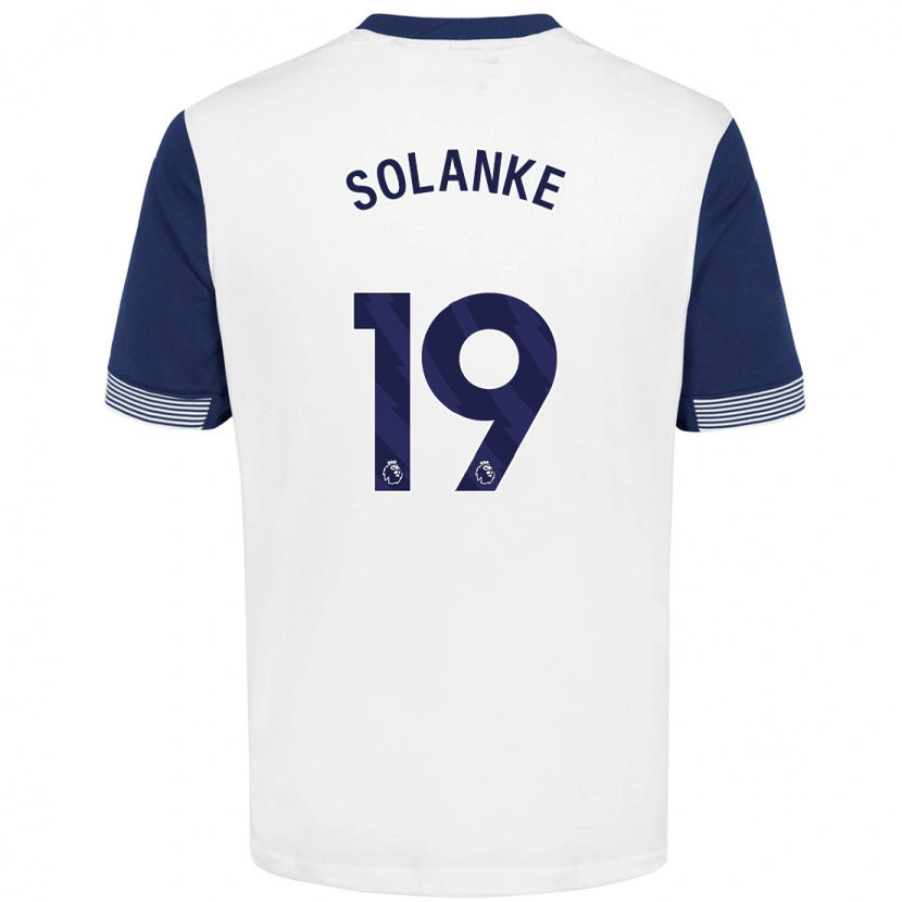 Danxen Dames Dominic Solanke #19 Wit Blauw Thuisshirt Thuistenue 2024/25 T-Shirt