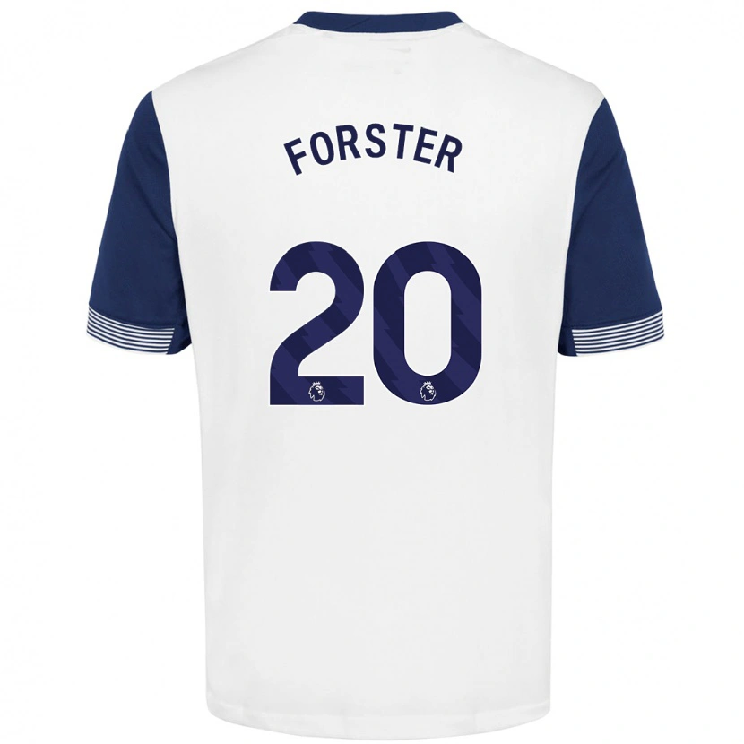 Danxen Dames Fraser Forster #20 Wit Blauw Thuisshirt Thuistenue 2024/25 T-Shirt