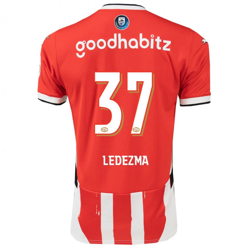 Danxen Dames Richard Ledezma #37 Rood Wit Thuisshirt Thuistenue 2024/25 T-Shirt