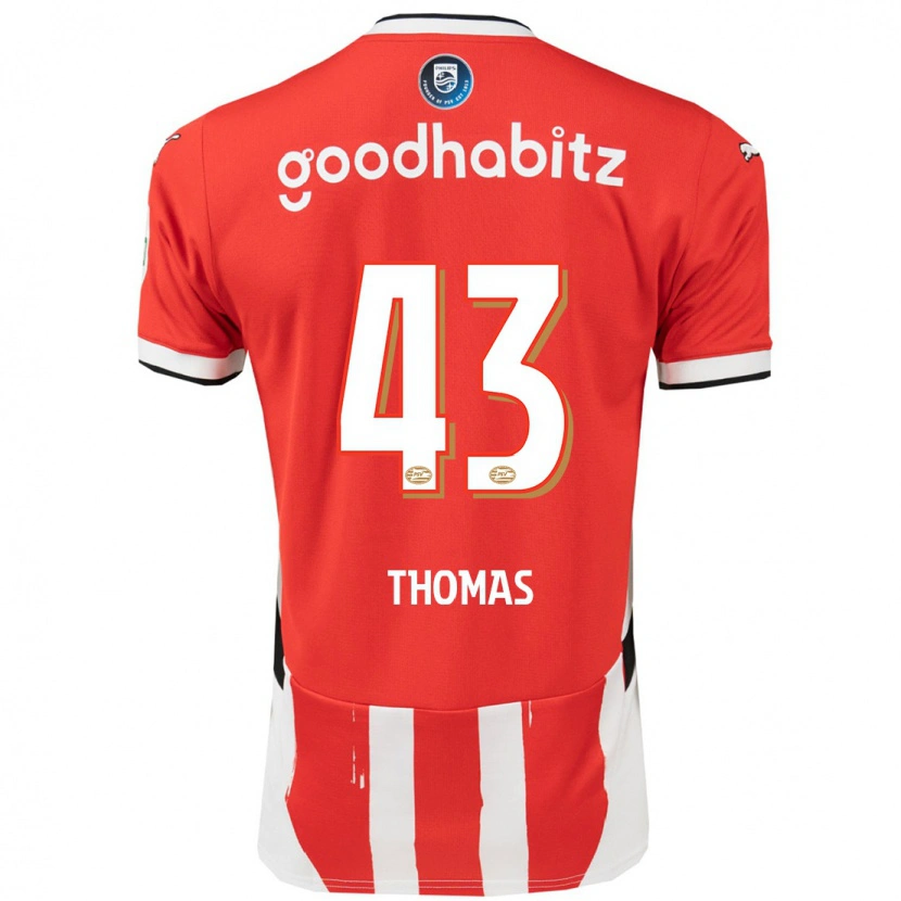 Danxen Dames Kealyn Thomas #43 Rood Wit Thuisshirt Thuistenue 2024/25 T-Shirt