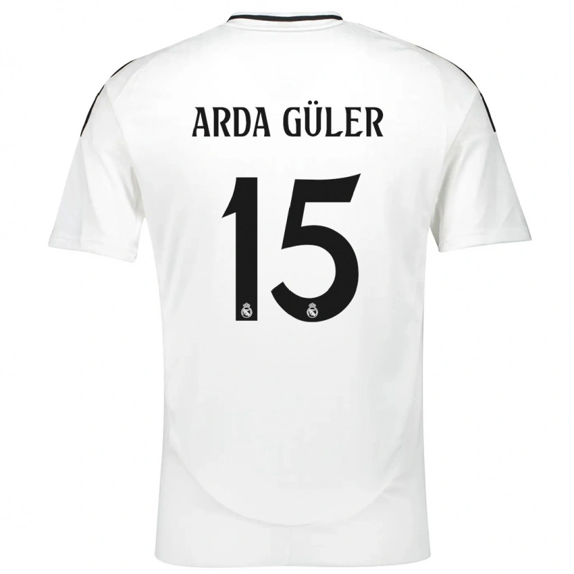 Danxen Dames Arda Güler #15 Wit Thuisshirt Thuistenue 2024/25 T-Shirt