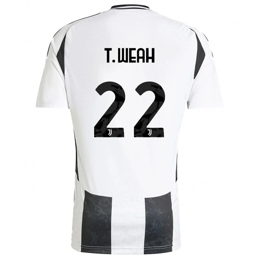 Danxen Dames Timothy Weah #22 Wit Zwart Thuisshirt Thuistenue 2024/25 T-Shirt