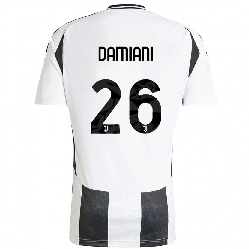 Danxen Dames Samuele Damiani #26 Wit Zwart Thuisshirt Thuistenue 2024/25 T-Shirt