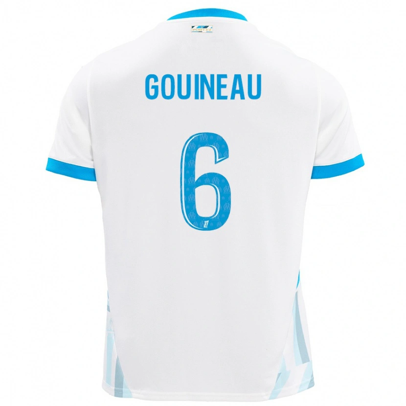 Danxen Dames Coline Gouineau #6 Wit Hemelsblauw Thuisshirt Thuistenue 2024/25 T-Shirt