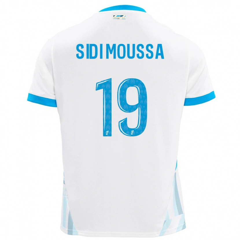 Danxen Dames Salima Sidi Moussa #19 Wit Hemelsblauw Thuisshirt Thuistenue 2024/25 T-Shirt