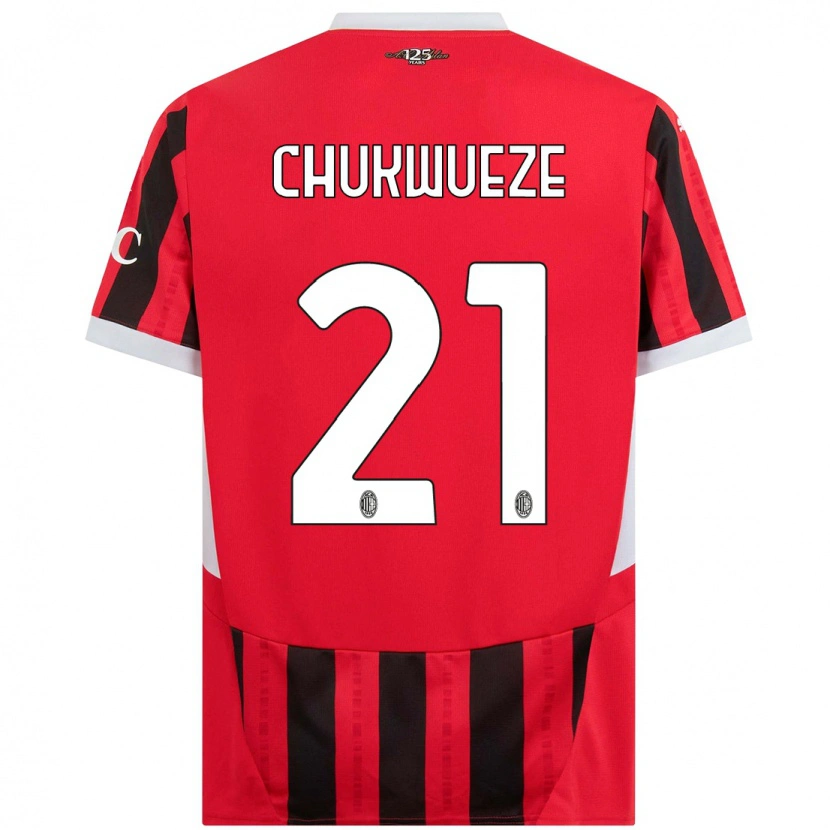 Danxen Dames Samuel Chukwueze #21 Rood Zwart Thuisshirt Thuistenue 2024/25 T-Shirt