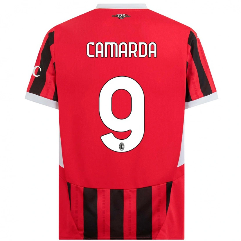 Danxen Dames Francesco Camarda #9 Rood Zwart Thuisshirt Thuistenue 2024/25 T-Shirt