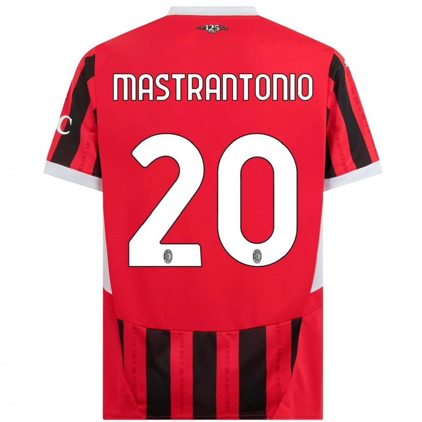 Danxen Dames Davide Mastrantonio #20 Rood Zwart Thuisshirt Thuistenue 2024/25 T-Shirt