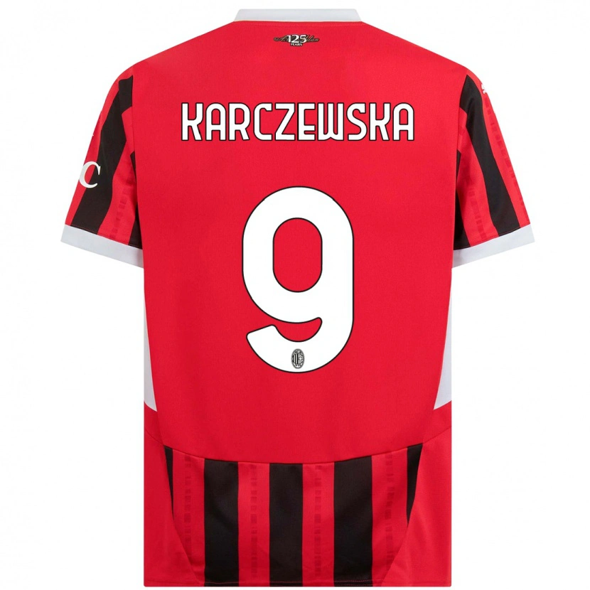 Danxen Dames Nikola Karczewska #9 Rood Zwart Thuisshirt Thuistenue 2024/25 T-Shirt