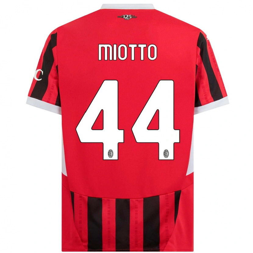 Danxen Dames Giorgia Miotto #44 Rood Zwart Thuisshirt Thuistenue 2024/25 T-Shirt