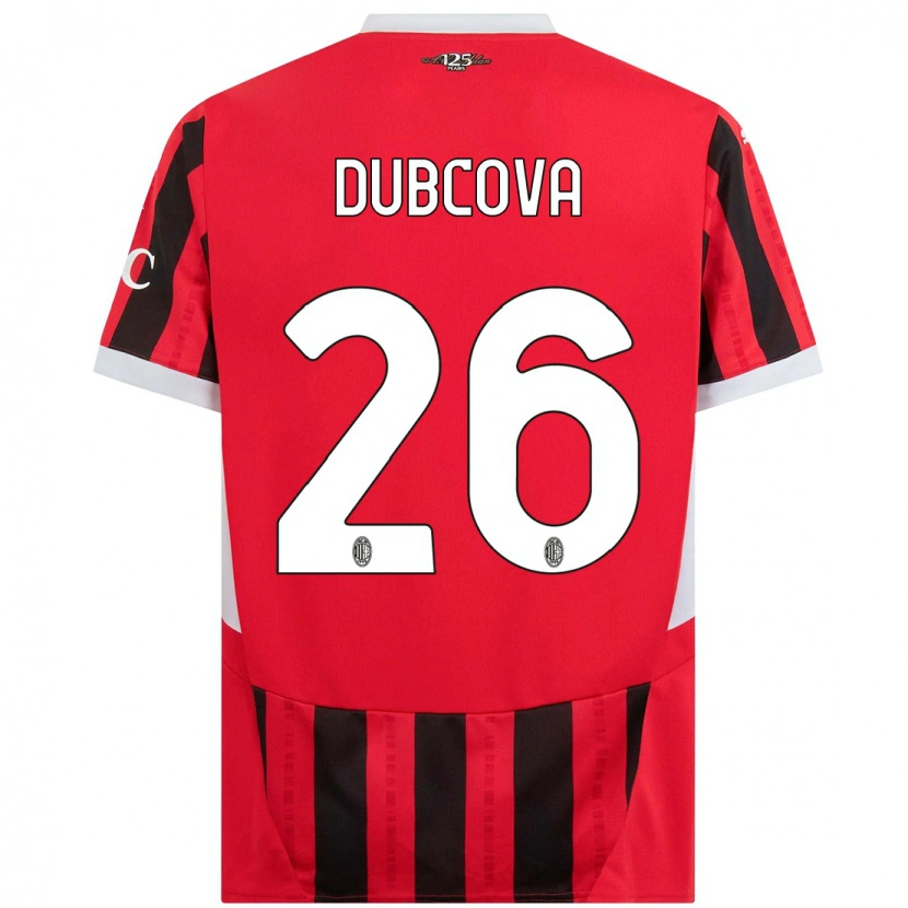 Danxen Dames Michaela Dubcova #26 Rood Zwart Thuisshirt Thuistenue 2024/25 T-Shirt