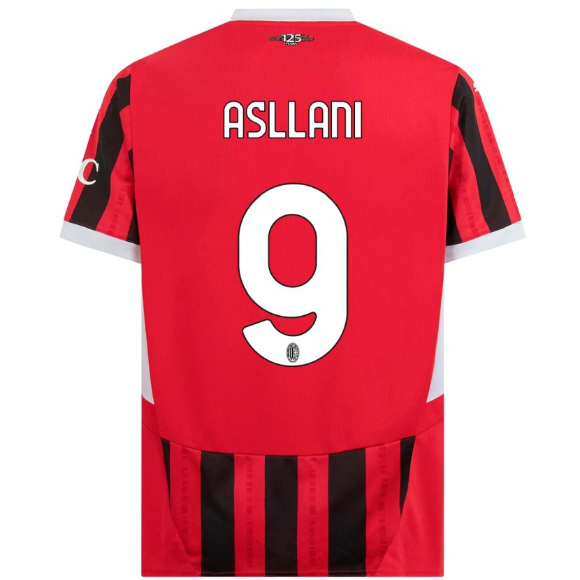 Danxen Dames Kosovare Asllani #9 Rood Zwart Thuisshirt Thuistenue 2024/25 T-Shirt