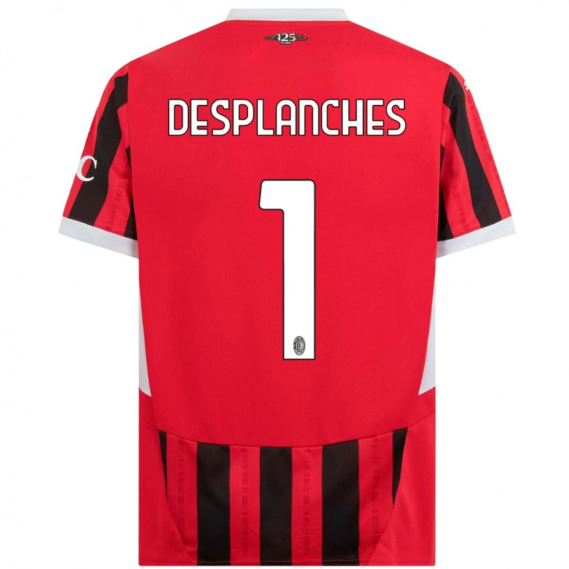 Danxen Dames Sebastiano Desplanches #1 Rood Zwart Thuisshirt Thuistenue 2024/25 T-Shirt