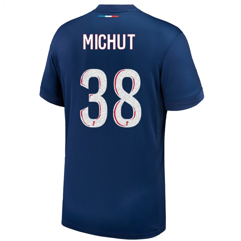 Danxen Dames Edouard Michut #38 Marineblauw Wit Thuisshirt Thuistenue 2024/25 T-Shirt