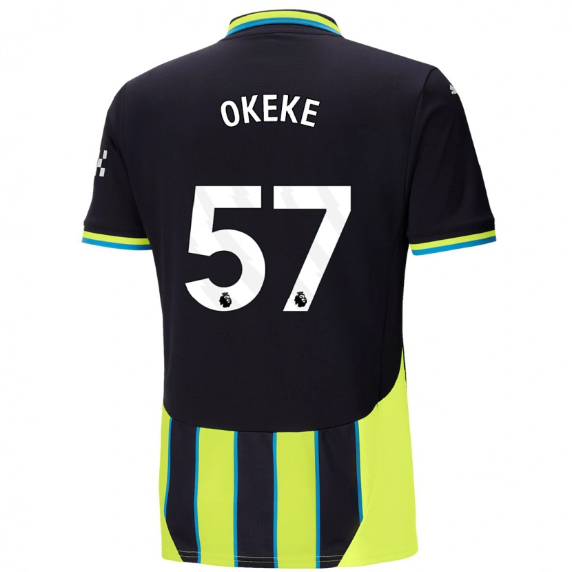 Danxen Dames Michael Okeke #57 Blauw Geel Uitshirt Uittenue 2024/25 T-Shirt