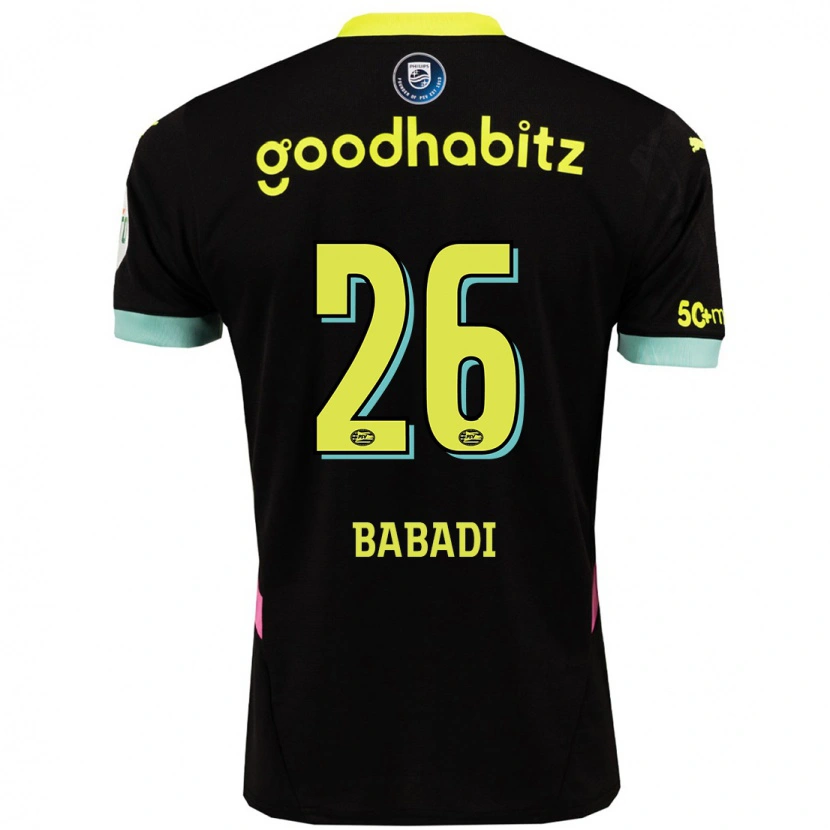 Danxen Dames Isaac Babadi #26 Zwart Geel Uitshirt Uittenue 2024/25 T-Shirt