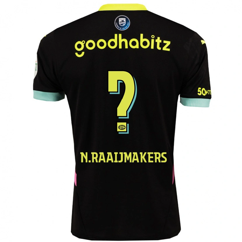 Danxen Dames Niels Raaijmakers #0 Zwart Geel Uitshirt Uittenue 2024/25 T-Shirt