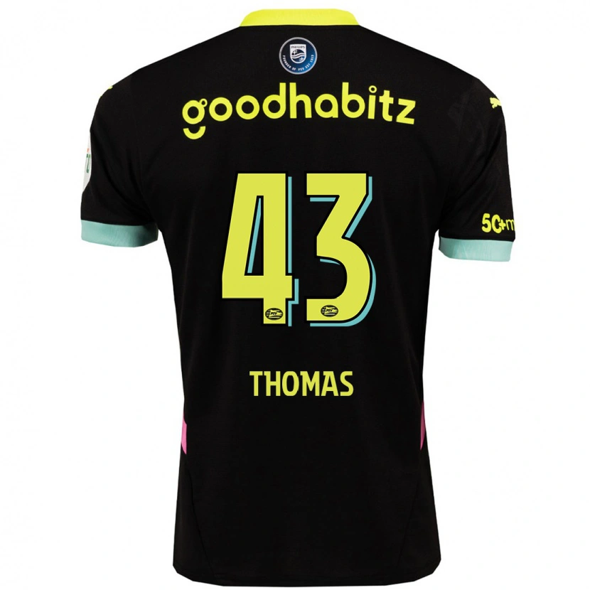 Danxen Dames Kealyn Thomas #43 Zwart Geel Uitshirt Uittenue 2024/25 T-Shirt