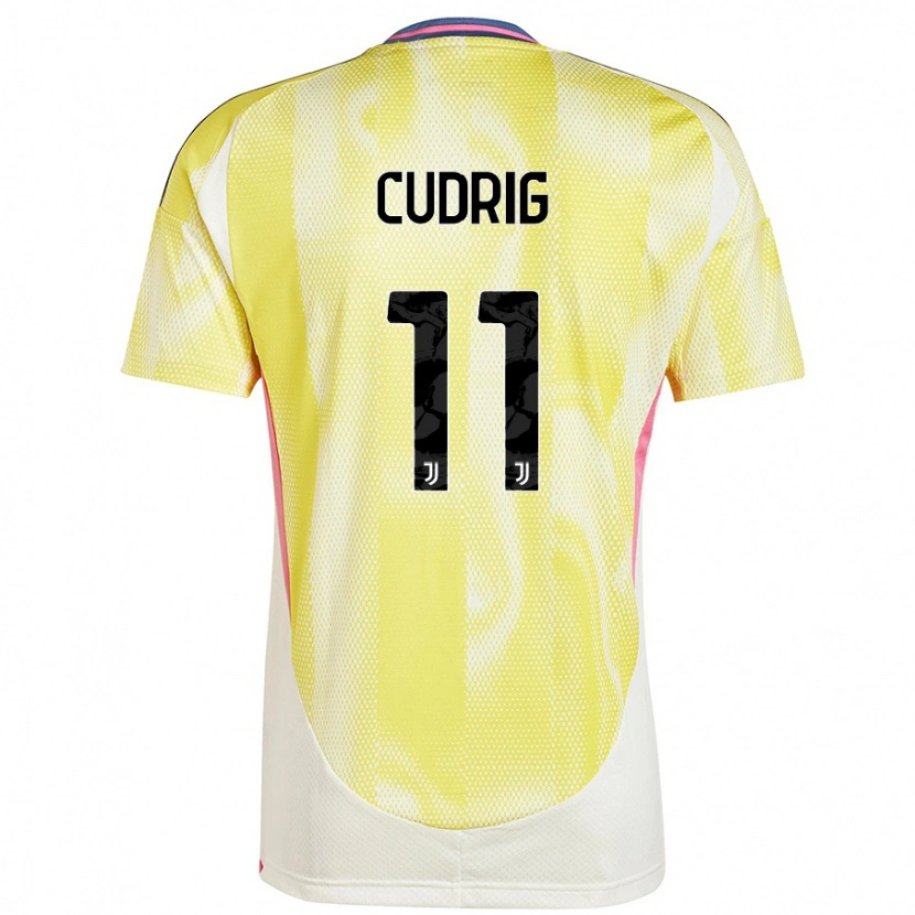 Danxen Dames Nicolò Cudrig #11 Zonnig Geel Uitshirt Uittenue 2024/25 T-Shirt