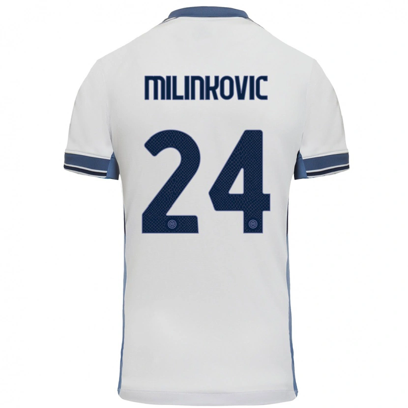 Danxen Dames Marija Milinković #24 Wit Grijs Uitshirt Uittenue 2024/25 T-Shirt