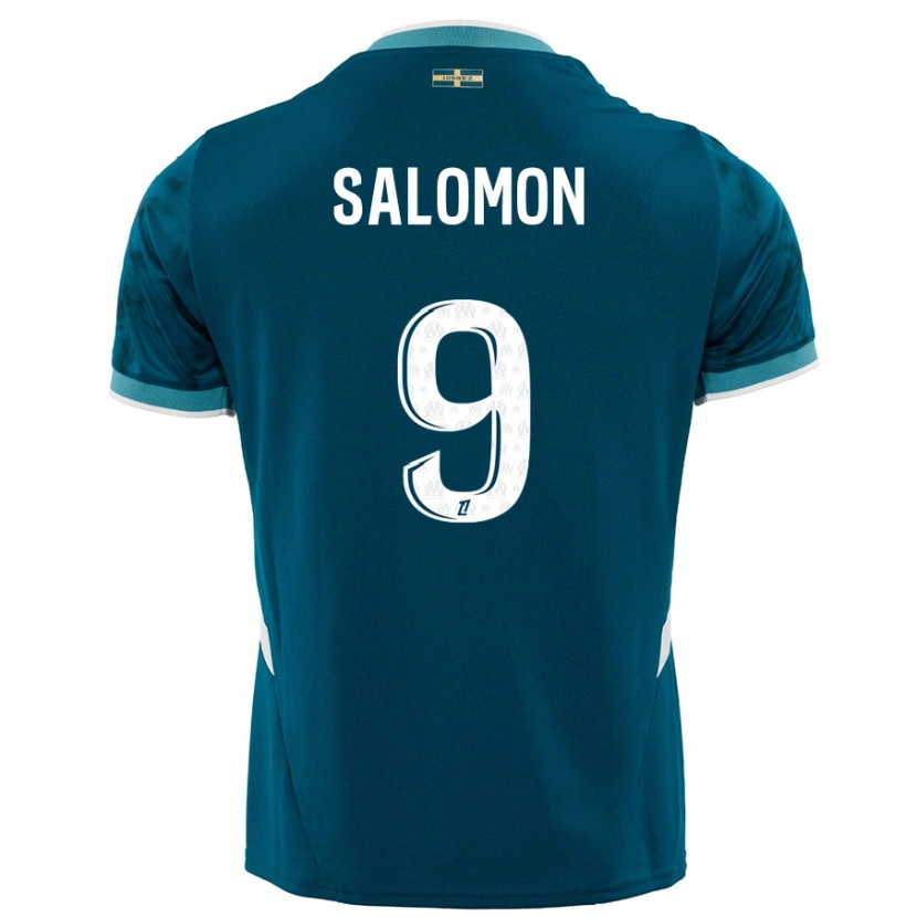 Danxen Dames Maeva Salomon #9 Turkoois Blauw Uitshirt Uittenue 2024/25 T-Shirt