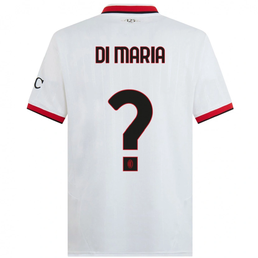 Danxen Dames Alessandro Di Maria #0 Wit Zwart Rood Uitshirt Uittenue 2024/25 T-Shirt