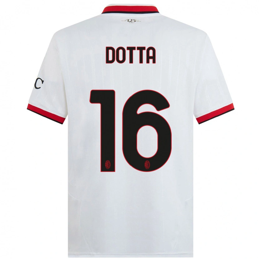 Danxen Dames Cristiano Dotta #16 Wit Zwart Rood Uitshirt Uittenue 2024/25 T-Shirt