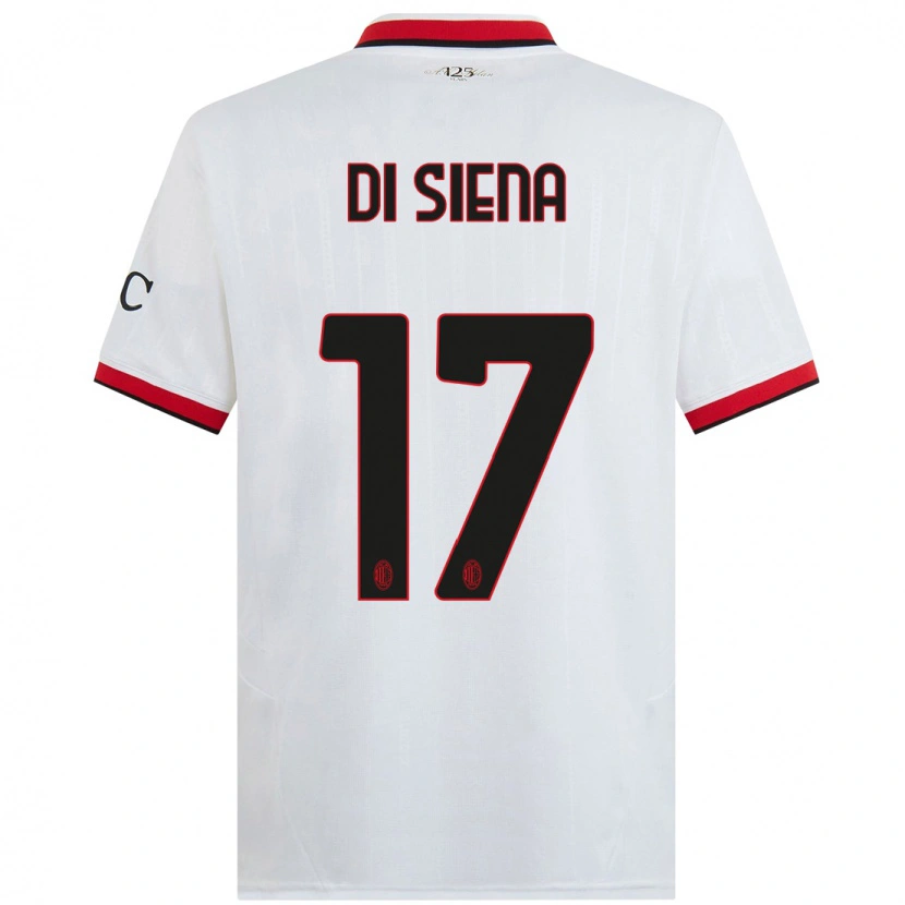 Danxen Dames Andrea Di Siena #17 Wit Zwart Rood Uitshirt Uittenue 2024/25 T-Shirt