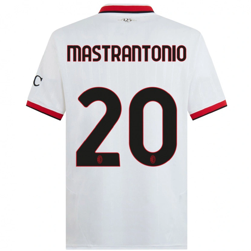 Danxen Dames Davide Mastrantonio #20 Wit Zwart Rood Uitshirt Uittenue 2024/25 T-Shirt